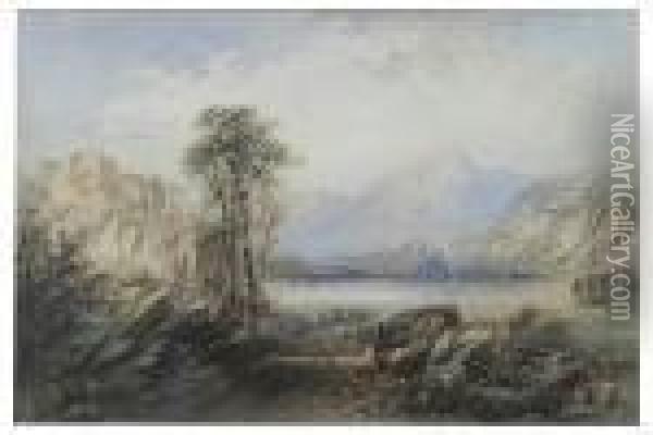 Loch Katrine Oil Painting - Cornelius Pearson