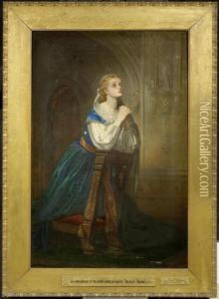 Girl Praying Oil Painting - Robert Thorburn Ross