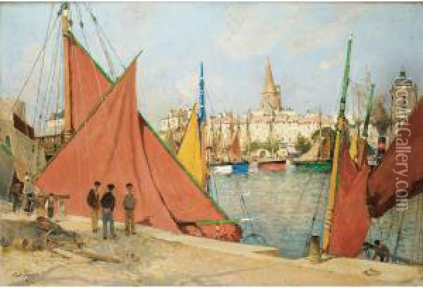 Le Port De La Rochelle Oil Painting - Paul Lecomte