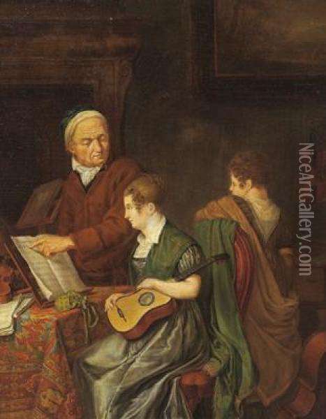 Lezione Di Musica Oil Painting - Gerrit Laurens Keultjes