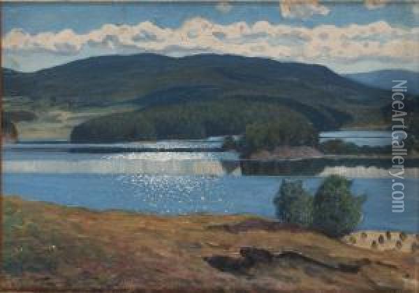 Sjon Gunnern Oil Painting - Gustaf Fjaestad