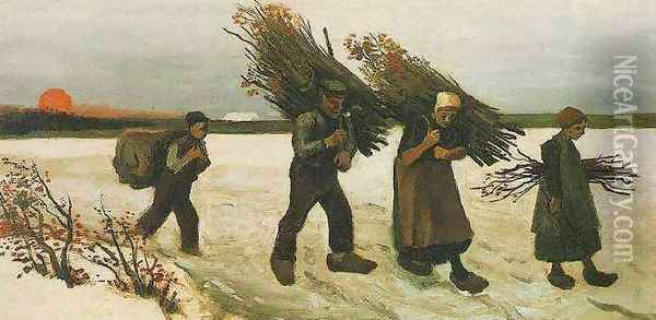 Wood Gatherers In The Snow Oil Painting - Vincent Van Gogh