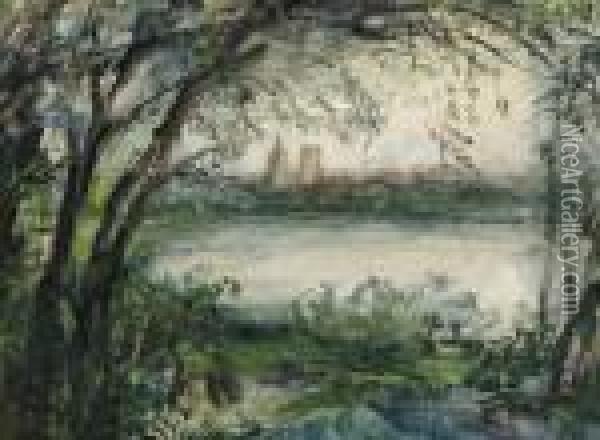 Riverside Scenery Oil Painting - Pierre Laprade
