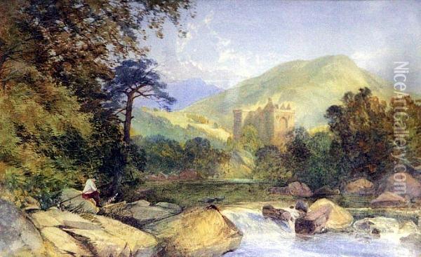 Hermitage Castle, Nr Hawick Oil Painting - James Burrell