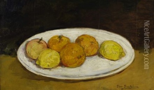 Aranci E Limoni Oil Painting - Giovanni Bartolena