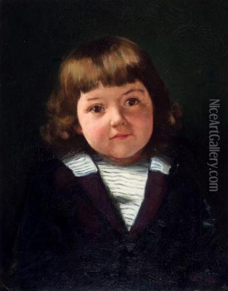 Portrait Of A Young Child Oil Painting - Paul Peel