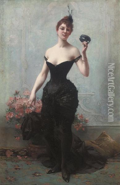 Before The Masked Ball Oil Painting - Jules Frederic Ballavoine
