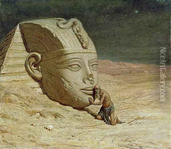 Listening to the Sphinx (1863) Oil Painting - Elihu Vedder