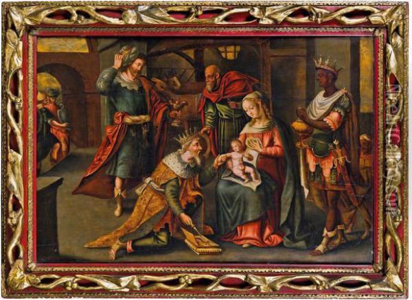Anbetung Der Konige Oil Painting - Pieter Coecke Van Aelst