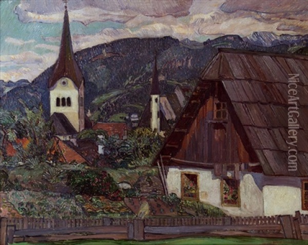Dorf In Der Steiermark Oil Painting - Bernd Steiner