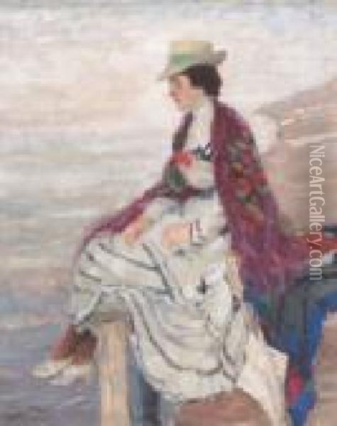 Am Strand Oil Painting - Edward Alfred Cucuel