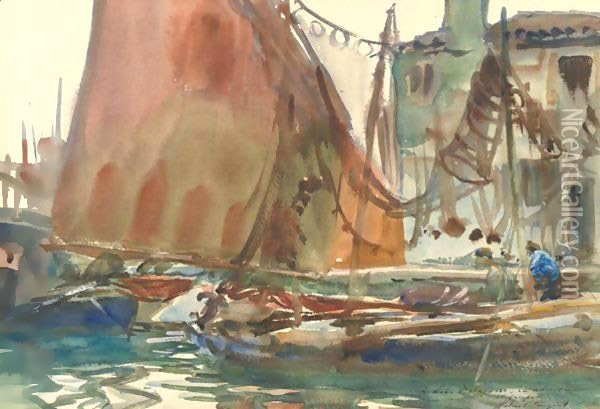 Drying Sails Oil Painting - John Singer Sargent
