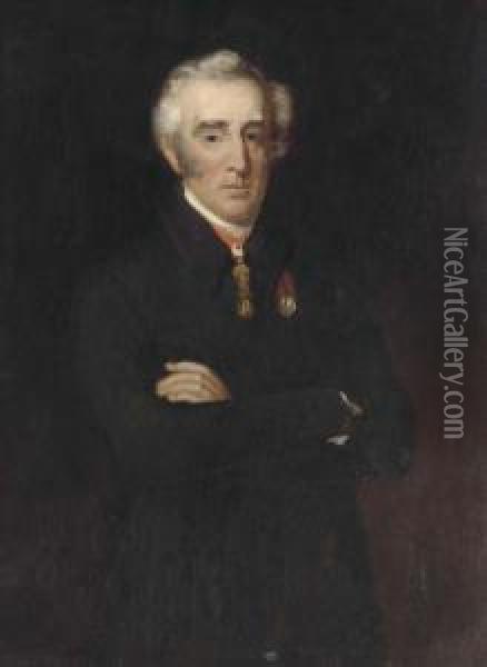 Portrait Of Arthur Wellesley Oil Painting - Henry Perronet Briggs