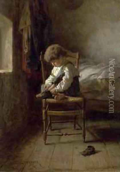 Alone Oil Painting - Theophile-Emmanuel Duverger