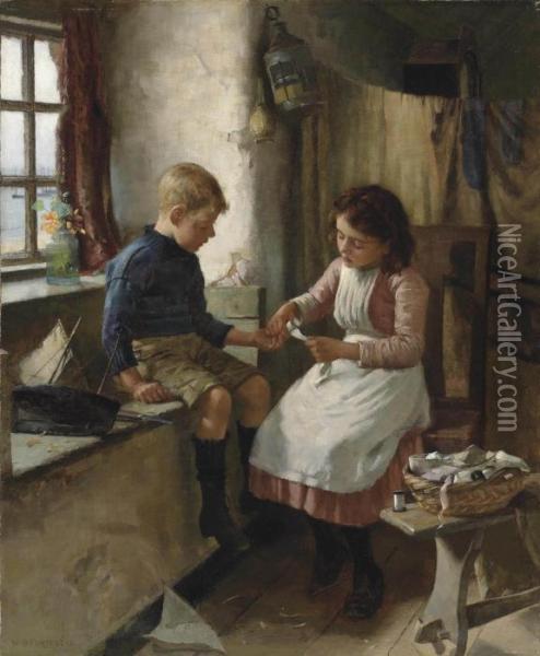 Medical Attention Oil Painting - William Banks Fortescue