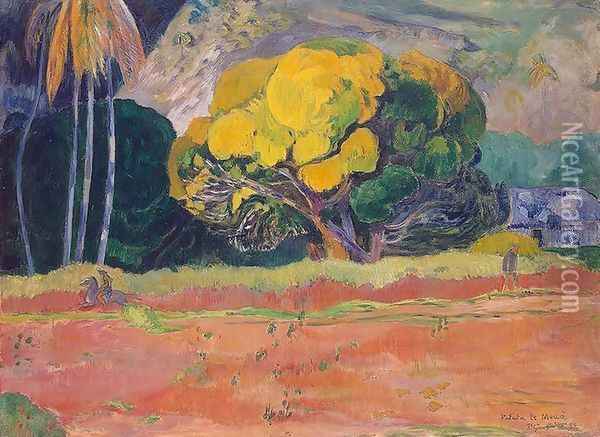 At The Foot Of The Mountain Oil Painting - Paul Gauguin