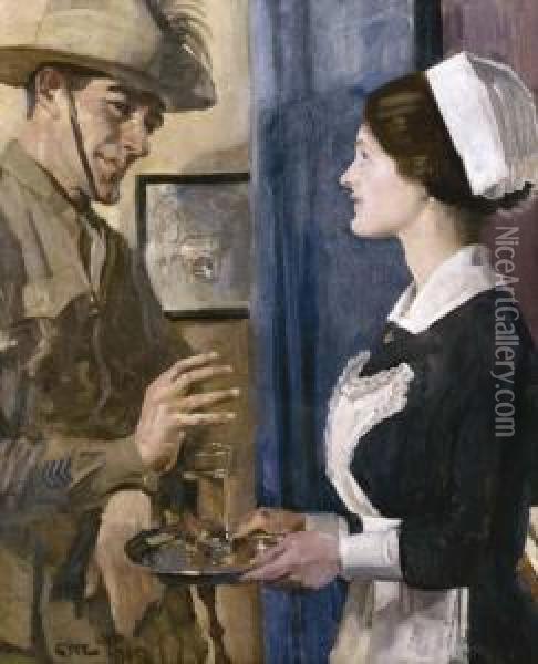The Trooper And The Maid Oil Painting - George Lambert