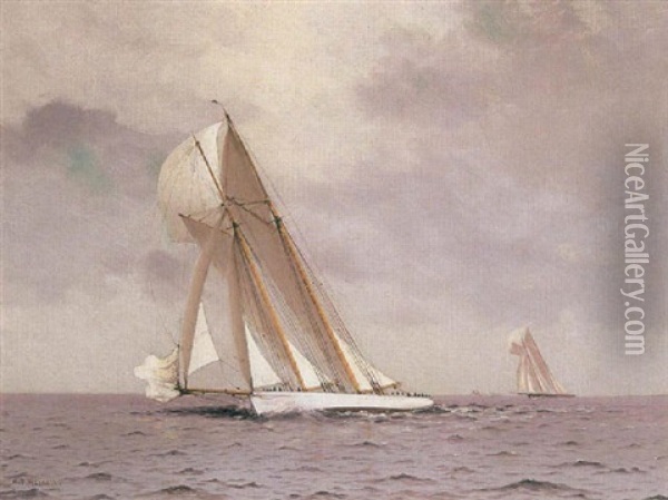 Schooner Oil Painting - William Formby Halsall