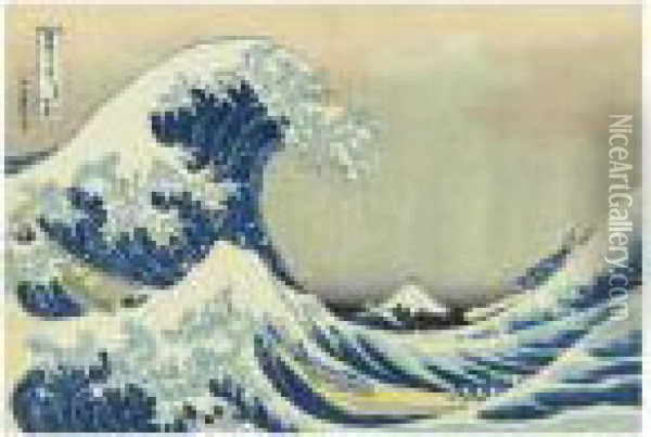 The Hollow Of The Great Wave Off
 Kanagawa From The Series Fugaku Sanjurokkei (the Thirty-six Views Of 
Mt. Fuji) Oil Painting - Katsushika Hokusai