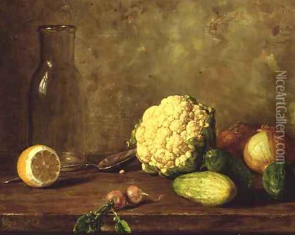 Still Life with Cauliflower Oil Painting - Alfred Hirv