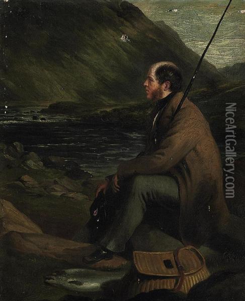 Frederick, 4th Earl Spencer, K.g. (1798-1857), Fishing On Loch Awe,argyllshire Oil Painting - George Dodson Tomlinson