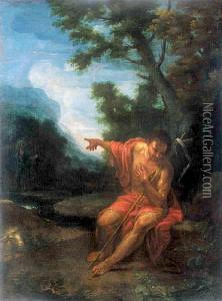 Wizja Sw. Jana Chrzciciela Oil Painting - Lodovico Carracci