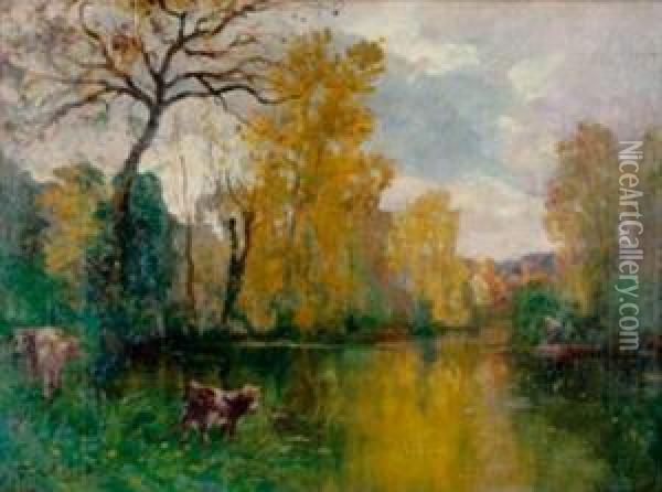 Bords De L'orne, Pres De Clecy Oil Painting - Georges Moteley