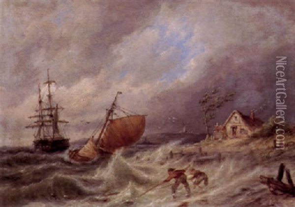 On The Isle Of Wieringen On De Zuiderzee, Holland Oil Painting - Pieter Cornelis Dommershuijzen