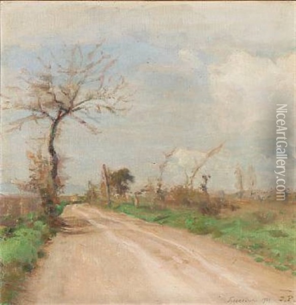 Landscape From Terracina In Italy Oil Painting - Julius Paulsen