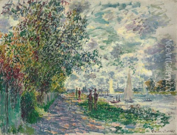 La Berge Du Petit-gennevilliers Oil Painting - Claude Monet