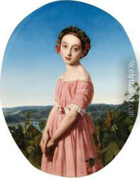 Portrait Of Lo Faustine Oil Painting - Henri Lehmann