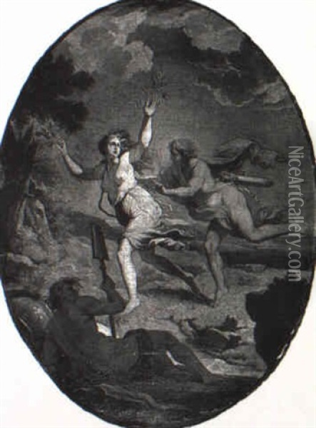 Apollo And Daphne Oil Painting - Giulio Carpioni