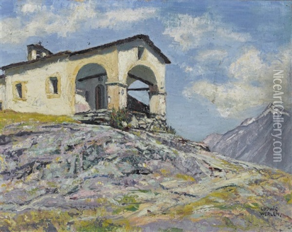 Kapelle Im Weiler Blatten Ob Zermatt Oil Painting - Ludwig Werlen