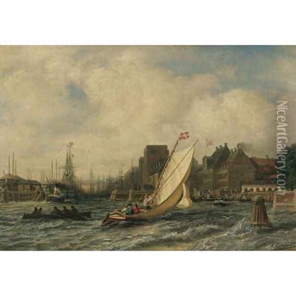 Copenhagen Harbour 1868 Oil Painting - Aleksei Petrovich Bogolyubov