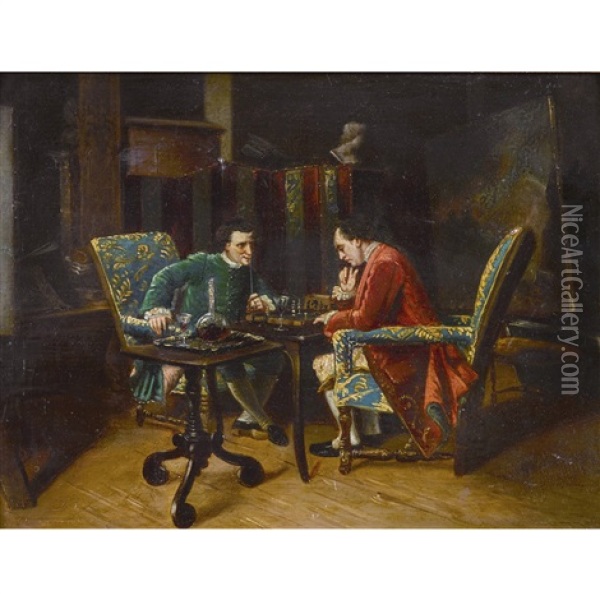 Das Schachspiel Oil Painting - Ernest Meissonier