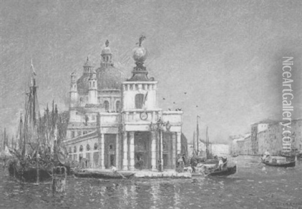 La Dogana - Venise Oil Painting - Gaston Marie Anatole Roullet