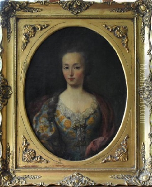 Original Painting Of Young Catherine The Great Oil Painting - Pierre Gobert