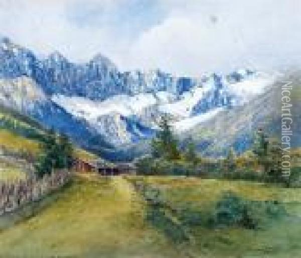Filzmoos Con Il Dachstein Sullo Sfondo Oil Painting - Heinrich Von Wertheim