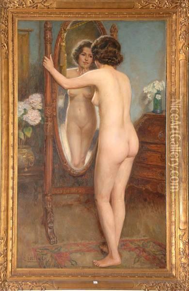 Femme Nue Devant Son Miroir Oil Painting - Leon Corthals