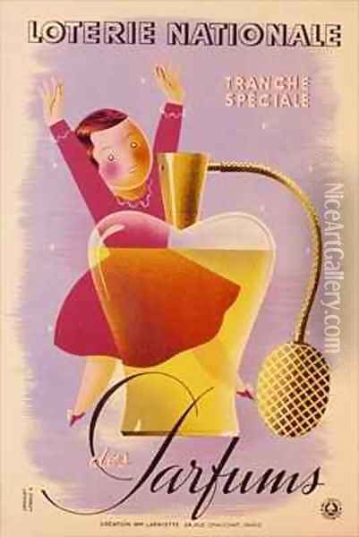 Poster advertising the French National Lottery Oil Painting - Derouet-Lesacq
