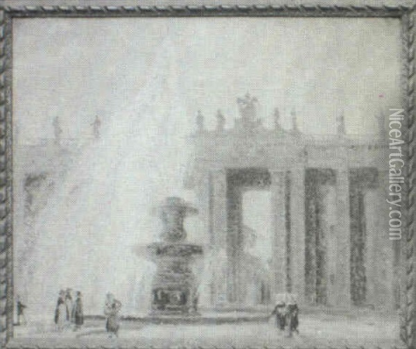 Bernini Columns-rome Oil Painting - William Samuel Horton