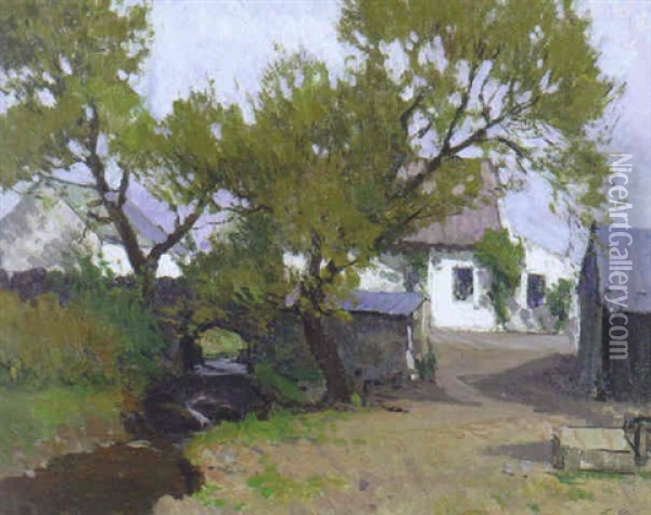 The Farm Oil Painting - Hans (Jean) Iten