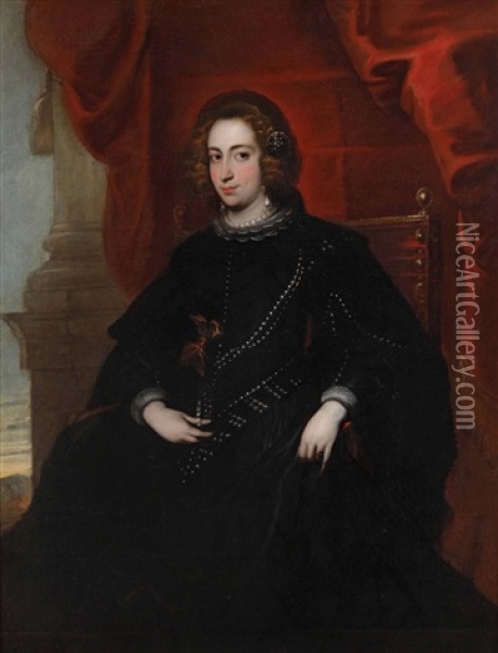 Ritratto Di Gentildonna Genovese Oil Painting - Jan Thomas I Roos
