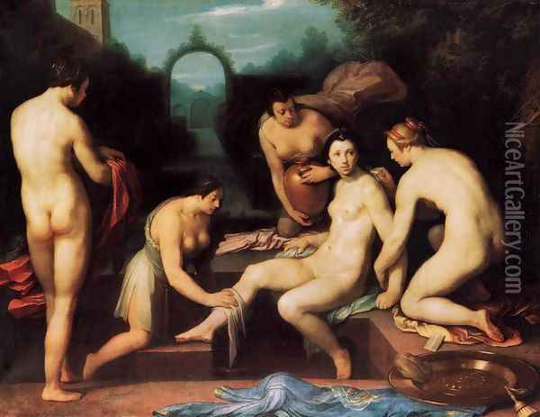 Bathsheba Oil Painting - Cornelis Cornelisz Van Haarlem