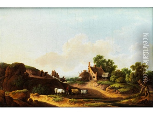 Bukolische Landschaft Oil Painting - Dorothea Maria Wagner