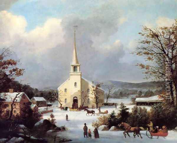 Going to Church Oil Painting - George Henry Durrie