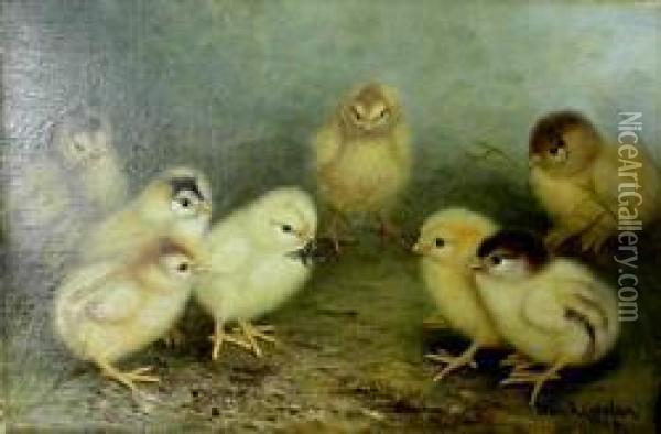 Chicks Oil Painting - Ben Austrian