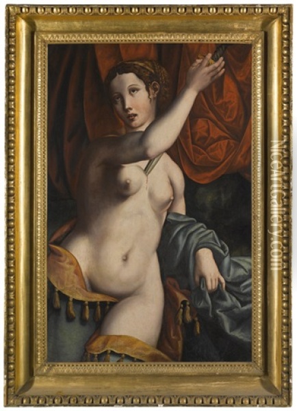 Lucretia Oil Painting - Jacopo del Conte