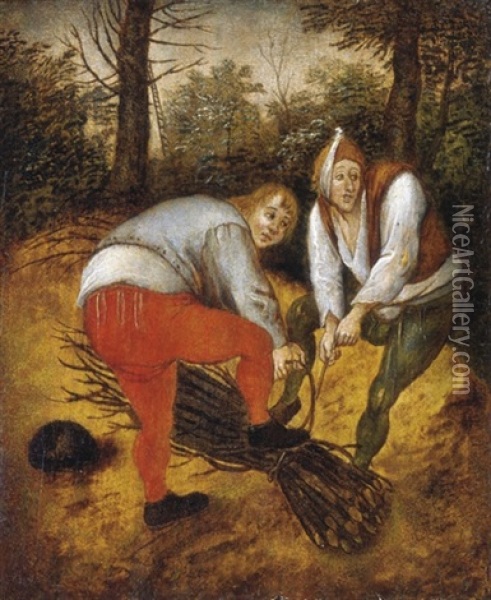 The Wood Cutters Oil Painting - Pieter Brueghel the Younger