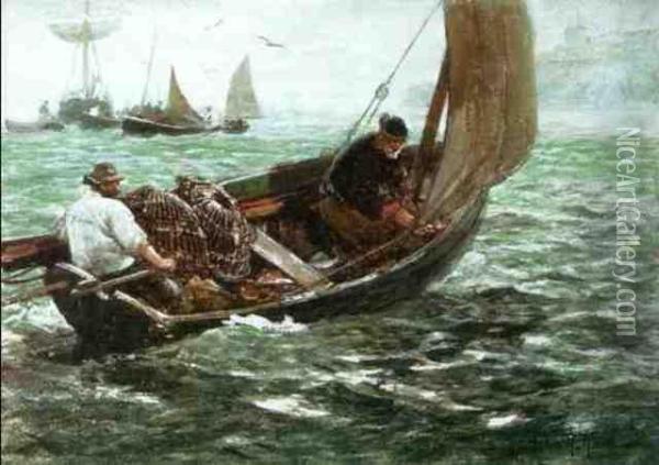 Fisherman Oil Painting - John Robertson Reid